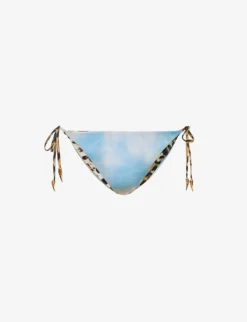 Roberto Cavalli Graphic-print Mid-rise Bikini Bottoms