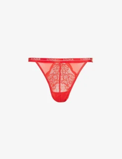 Royal High-rise Floral-lace Stretch Recycled-polyamide-blend Thong