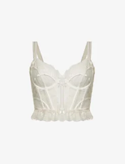 Cordelia Ruffled-hem Lace Balconette Bra