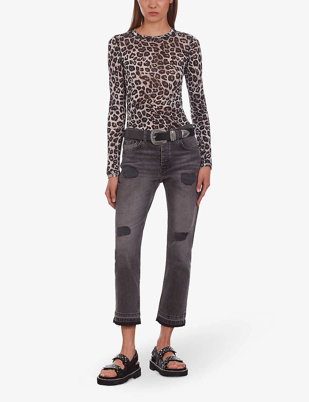 THE KOOPLES Distressed Straight-leg Mid-rise Stretch-cotton Jeans - Image 2