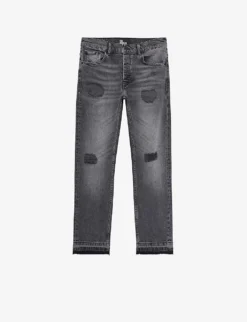 THE KOOPLES Distressed Straight-leg Mid-rise Stretch-cotton Jeans