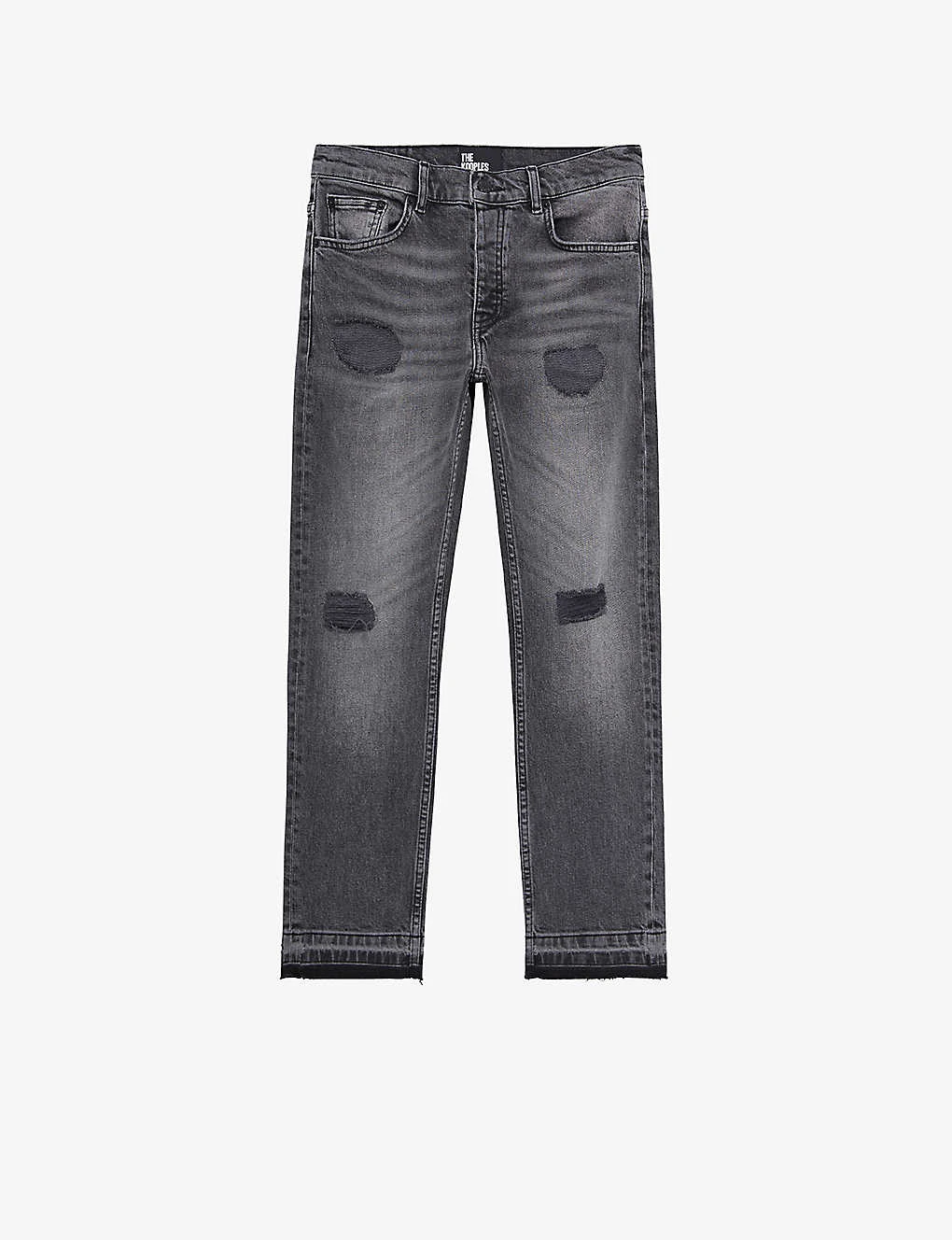 THE KOOPLES Distressed Straight-leg Mid-rise Stretch-cotton Jeans