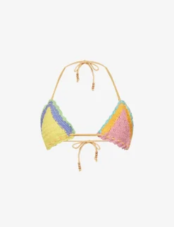 It's Now Cool Crochet-pattern Triangle Cotton Bikini Top