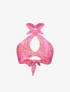 Seafolly Sea Skin Graphic-print Recycled-nylon-blend Bikini Top