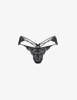 AGENT PROVOCATEUR Dedee Low-rise Floral-embroidered Stretch-lace Thong