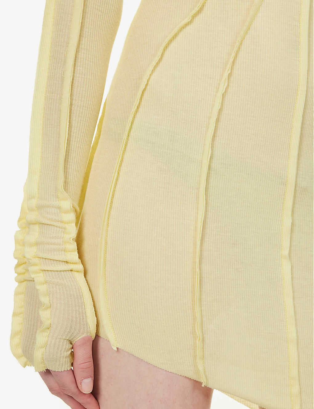 Asymmetric Raw-hem Stretch-woven Mini Dress - Image 5