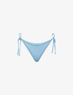 Dipped Tie-fastened Recycled Stretch-nylon Bikini Bottoms