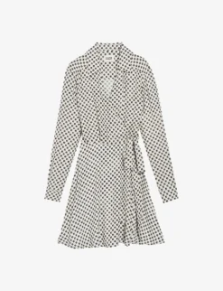 CLAUDIE PIERLOT Rixie Monogram-print Woven Mini Dress