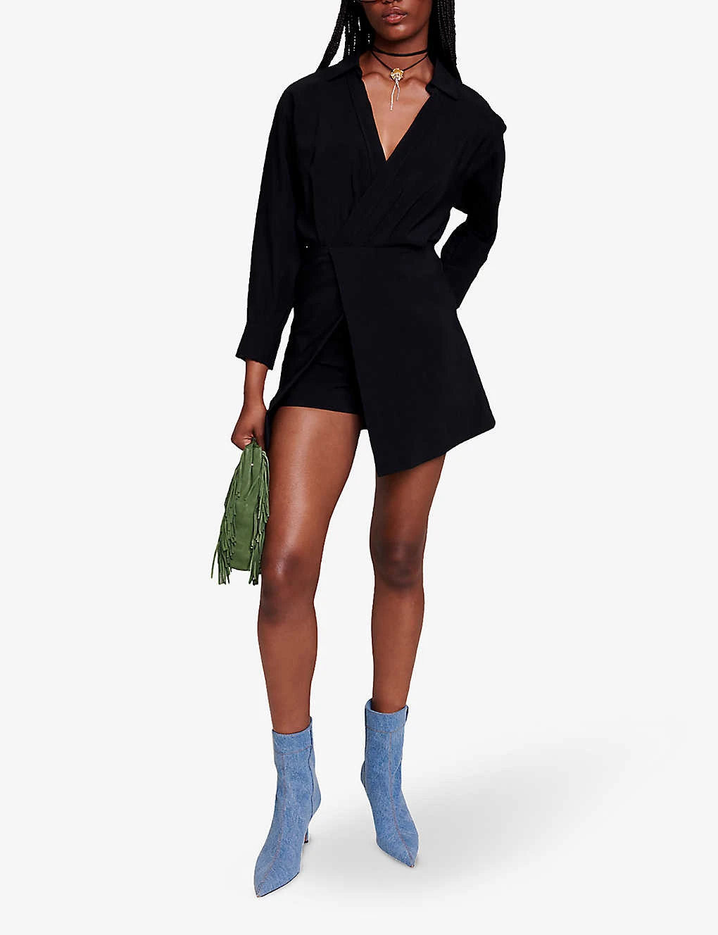 Maje Ilanie Wrap-front Woven Jumpsuit - Image 2