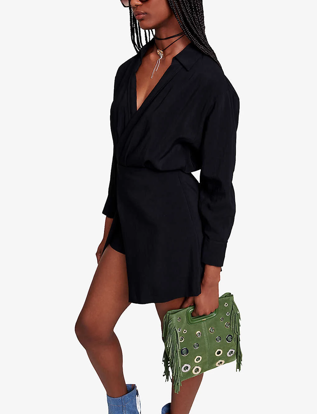 Maje Ilanie Wrap-front Woven Jumpsuit - Image 3