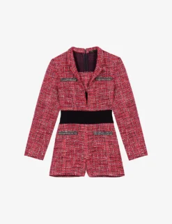 Maje Italeta Removable-bra Tweed Playsuit