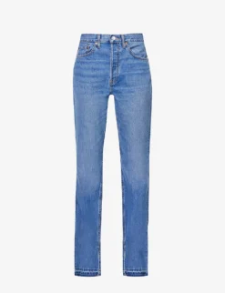 RE/DONE 70s Faded-wash Straight-leg Mid-rise Jeans