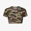 Camo-print Cropped Recycled-nylon Top