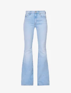 MOTHER The Super Cruiser Flared-leg Mid-rise Cotton-blend Jeans