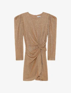 IRO Nowen Knot-tie Woven Mini Dress