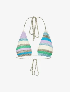 Jaded London Drift Striped Knitted Bikini Top
