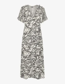 Whistles Dandelion Floral-print Short-sleeve Woven Midi Dress