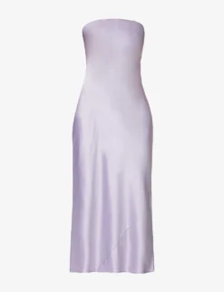 Joana Strapless Silk Midi Dress