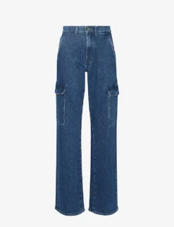 7 For All Mankind Tess Flap-pocket Mid-rise Straight-leg Stretch-denim Jeans