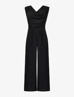 Cowl-neck Sleeveless Crepe Jumpsuit